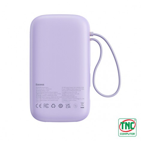 Sạc dự phòng Baseus Qpow2 Dual-Cable 10000mAh 22.5W Nebula Purple LVA025-1V-22 (P10055003513-00)