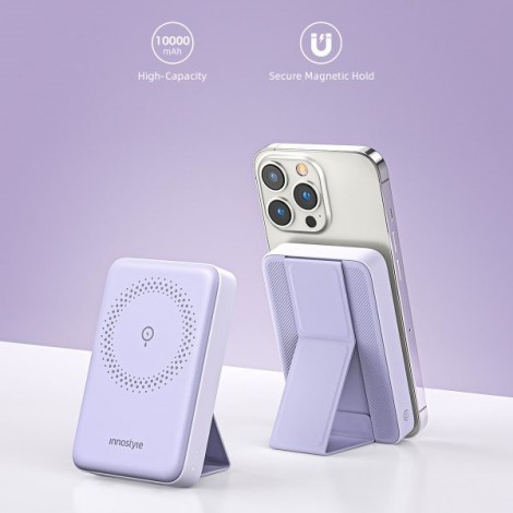 Sạc dự phòng Innostyle POWERMAG 15W 2 IN 1 Stand 10.000mAh PD 20W – IS20PDLV (Lavender)