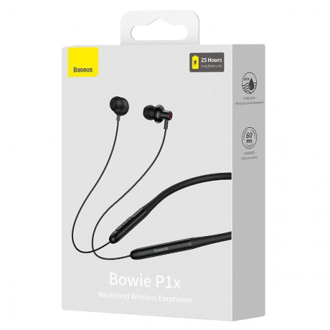 Tai nghe Baseus Bowie P1x In-ear Neckband Wireless Black NGPB010001 (LVH030-WL-BK)