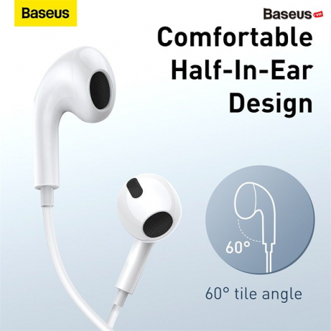 Tai nghe Baseus Encok 3.5mm H17 LVH012-WI-WH (Trắng)