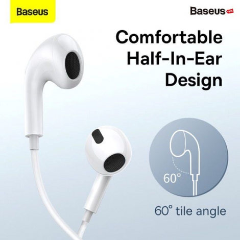 Tai nghe Baseus Type-C Wired Earphone C17 LVH009-WI-WH/ NGCR010002 (Trắng)