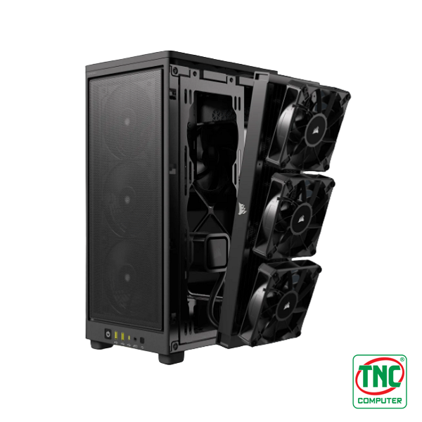 Case Corsair 2000D AIRFLOW Mini-ITX (Black) - CC-9011244-WW sở hữu hệ thống làm mát ấn tượng