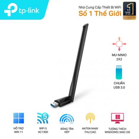 USB Wifi TP-Link Archer T3U Plus (1267 Mbps/ Wifi 5/ 2.4 GHz)