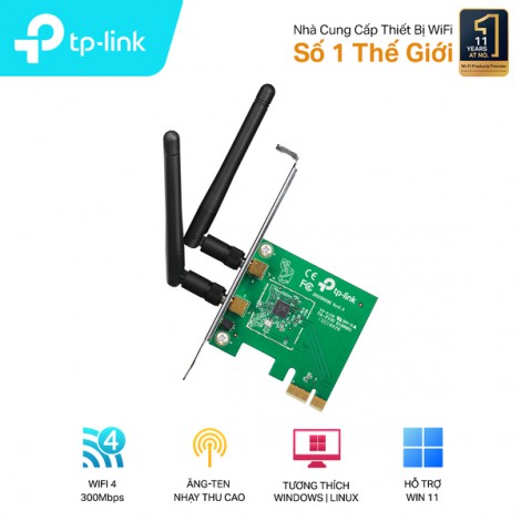 Card mạng Wireless TP-LINK TL-WN881ND (300 Mbps/ Wifi 4)