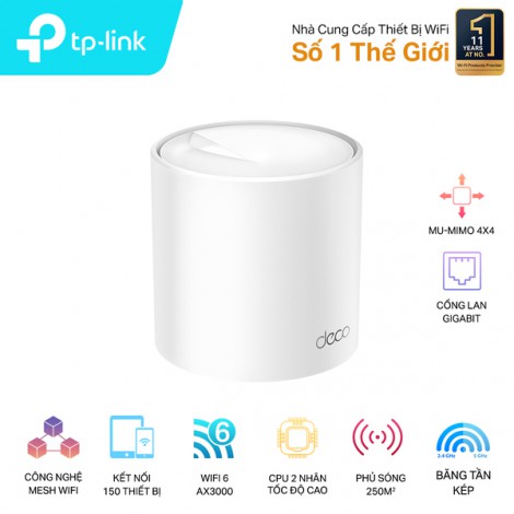 Router Wifi Mesh TP-Link Deco X60 (3-pack) - (5400 Mbps/ Wifi 6/ 2.4/5 GHz)