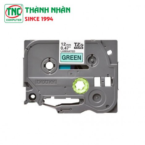 Nhãn in Brother TZE-731 (12mm - chữ đen nền xanh lá)