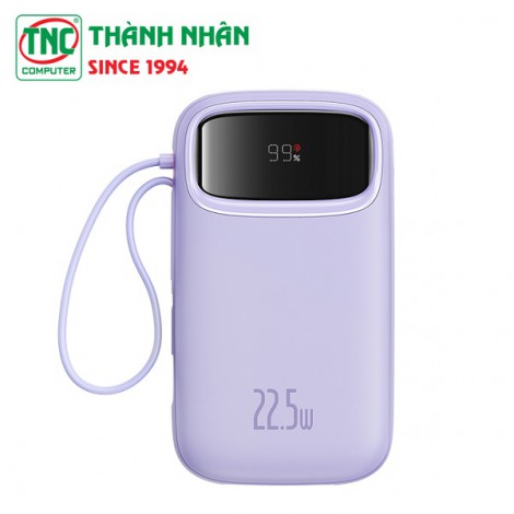 Sạc dự phòng Baseus Qpow2 Dual-Cable 10000mAh 22.5W Nebula Purple LVA025-1V-22 (P10055003513-00)